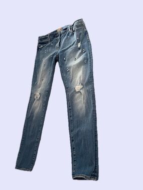 DRIFTWOOD Embellished Distressed Blue Skinny Jeans